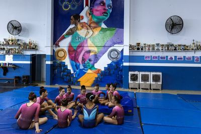 Brazil's Olympic champion Andrade inspires girls at her hometown gym where career began