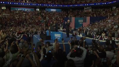 Kamala Harris and Tim Walz taunt rival Donald Trump as they hold first rally together as new Democratic ticket