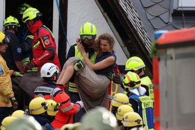 Watch from scene of hotel collapse in German town after one killed and eight remain trapped