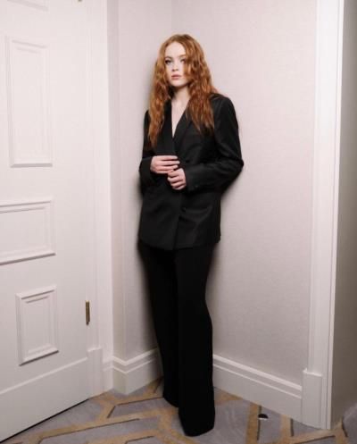 Sadie Sink Stuns In Chic Black Ensemble, Exuding Elegance