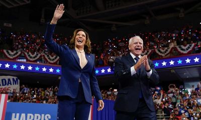 Kamala Harris takes the stage after Tim Walz speaks in Detroit – as it happened