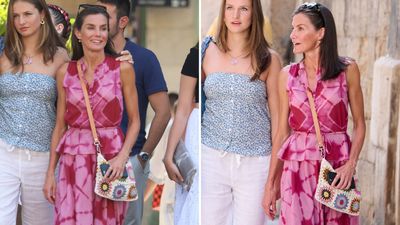 Queen Letizia glows with minimal makeup look in Mallorca and her crochet bag proves why a fun accessory is a holiday must-have