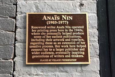 New York City plaques honoring author Anaïs Nin and rock venue Fillmore East stolen for scrap metal