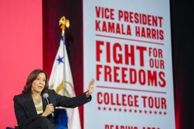 Pro-Palestinian Protesters Interrupt Vice President Kamala Harris In Michigan