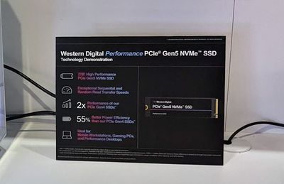 Western Digital Previews M.2 2280 PCIe 5.0 x4 NVMe Client SSDs: 15GBps at Under 7 Watts