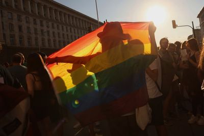 Protesters rally outside Bulgarian parliament to denounce ban on LGBTQ+ 'propaganda' in schools