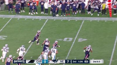 Patriots rookie Joe Milton evaded multiple tackles all over the field for this truly jaw-dropping scramble