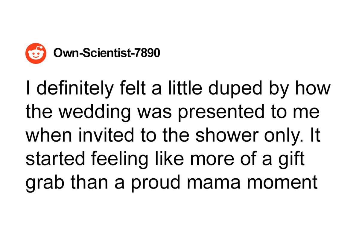 Woman gives groom a gift even though there is no wedding…