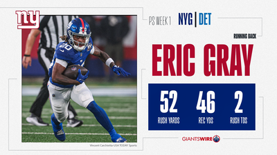 Giants vs. Lions Player of the Game: Eric Gray