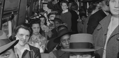 A packed Baltimore trolley illustrates the ups and downs of US public transit