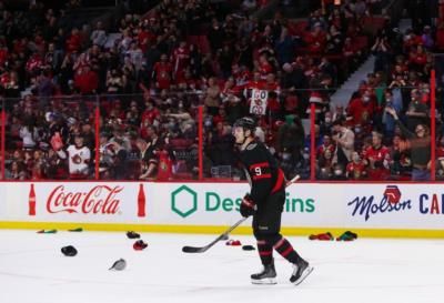 Josh Norris And Teammates Celebrate Hard-Fought Victory In Ice Hockey