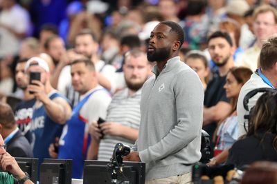 USA Basketball’s thrilling gold medal win had analyst Dwyane Wade unable to sit: ‘My pants are a little tight’