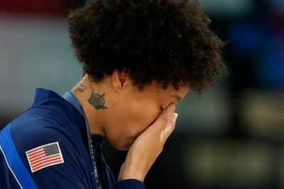 Brittney Griner has the perfect spot for her third Olympic gold medal: next to her newborn son