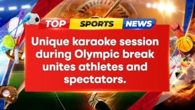 Athletes And Crowd Unite In Karaoke Celebration At Stadium