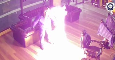 CCTV shows alleged arsonist accidentally set themself alight