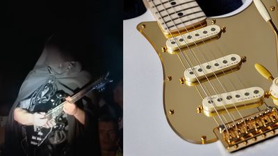 The masked Veleno player and a one-off Custom Strat for H.E.R: Things got interesting with the guitars at the Paris Olympics closing ceremony