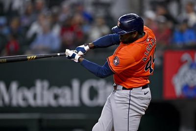 Astros’ Yordan Álvarez accidentally broke the Tropicana Field scoreboard during batting practice