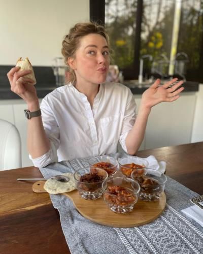 Embracing Tranquility: Amber Heard's Serene Dining Experience