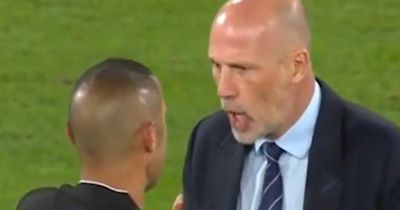 Moment furious Philippe Clement confronts Rangers vs Dynamo Kyiv ref