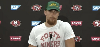 George Kittle opened his Niners press conference by roasting the media’s sneaker game