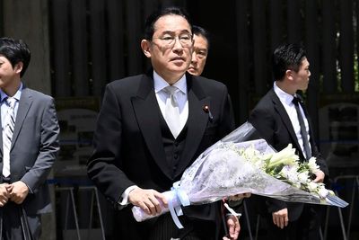 Kishida vows to push rules-based order as Japan's defense chief visits Yasukuni 79 years after WWII