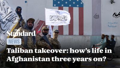 Taliban shows off abandoned US military hardware as they celebrate three years since return to power