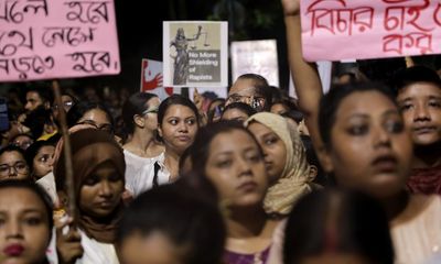 Indian women march to ‘reclaim the night’ after doctor’s rape and murder