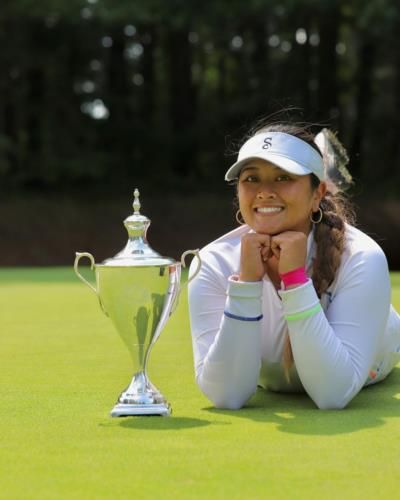 Lilia Vu Celebrates Victory On The Golf Course