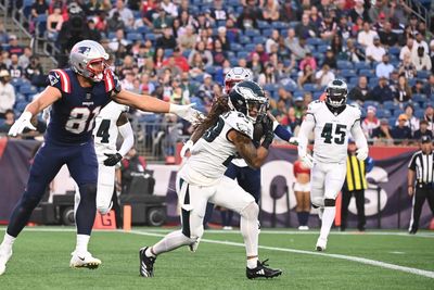 WATCH: Avonte Maddox ends a Patriots scoring drive with huge interception off Jacoby Brissett