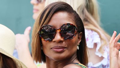 Denise Lewis proves that you can't go wrong with casual styling for the last days of summer wearing white trainers and denim shorts