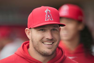 Mike Trout was so pumped to pull a Mike Trout autographed rookie card from a pack with his son