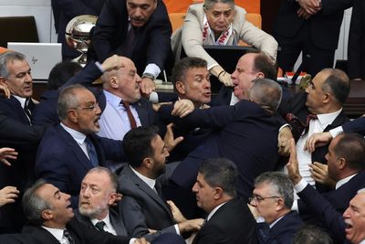 Brawl In Turkish Parliament Over Ousted MP