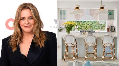 Alicia Silverstone's Backsplash is a Clever Design That Allows "Sunshine to Flow Into the Kitchen"