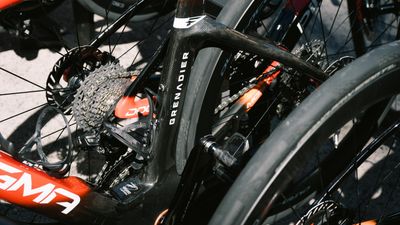 Ineos Grenadiers using special fleet of superlight frames repainted by Formula 1 company at the Vuelta a España