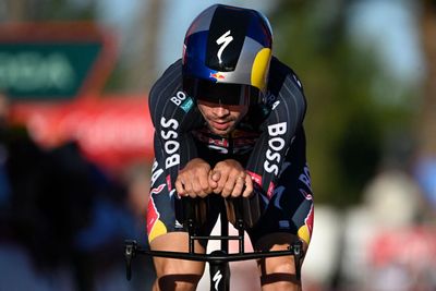 Primoz Roglič all smiles in the Vuelta a España time trial despite losing a tooth