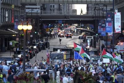 Anti-Israel Protesters Gather Outside Democratic National Convention In Chicago