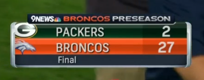 Unfortunately, Broncos’ 27-2 win over Packers was not a scorigami