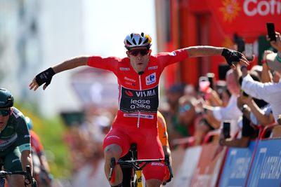 Wout van Aert sprints to victory on stage 3 of the Vuelta a España