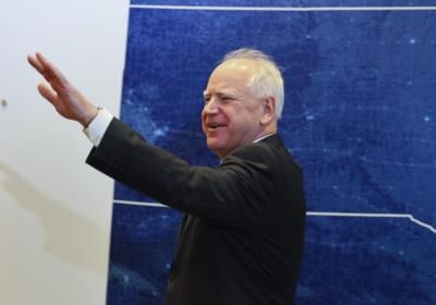 Tim Walz Greets Supporters At Democratic Convention Center In Chicago