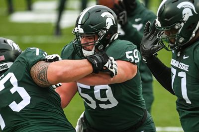 Former Michigan State football center getting first team reps for Baltimore Ravens