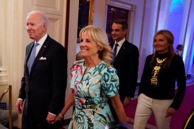 President Biden And First Lady Greet Convention Leadership At United Center