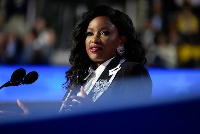 Jasmine Crockett jokes about Marjorie Taylor Greene alliteration in DNC speech