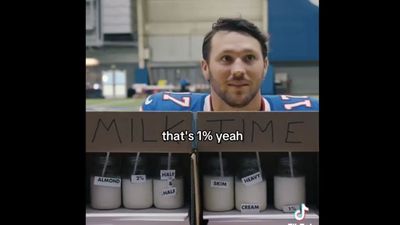 Bills QB Josh Allen Blindly Guessing Different Types of Milk Is Just Too Funny