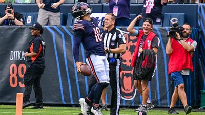 Mics Caught Caleb Williams Having Special Moment With Football After Scoring First TD