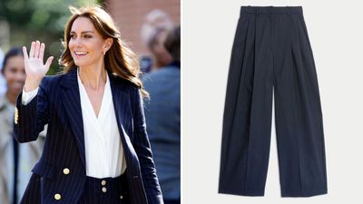 M&S just released a perfect match for Kate Middleton's pinstripe trousers - I can't believe this chic tailoring costs less than £40