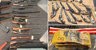 Man arrested after cache of weapons uncovered during police search