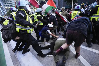 Pro-Palestinian protesters clash with US police on second night of DNC