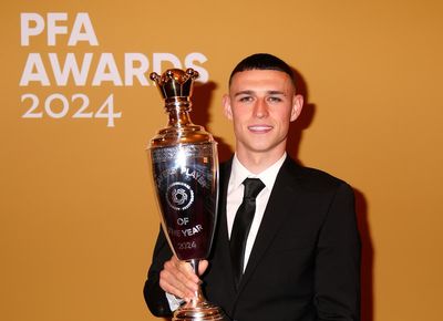 Phil Foden and Khadija Shaw win PFA player of the year awards as Cole Palmer and Grace Clinton scoop prizes