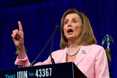 Anti-Israel Protesters Disrupt Nancy Pelosi Interview At DNC Event