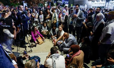 Uncommitted holds sit-in outside Democratic convention after Palestinians denied a speaker